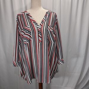 Torrid Black and White Boxy Tunic 3/4 Sleeve